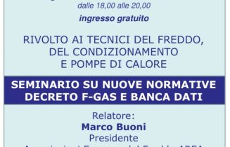 Locandina seminario CSG normative del settore del Freddo e i refrigeranti del futuro